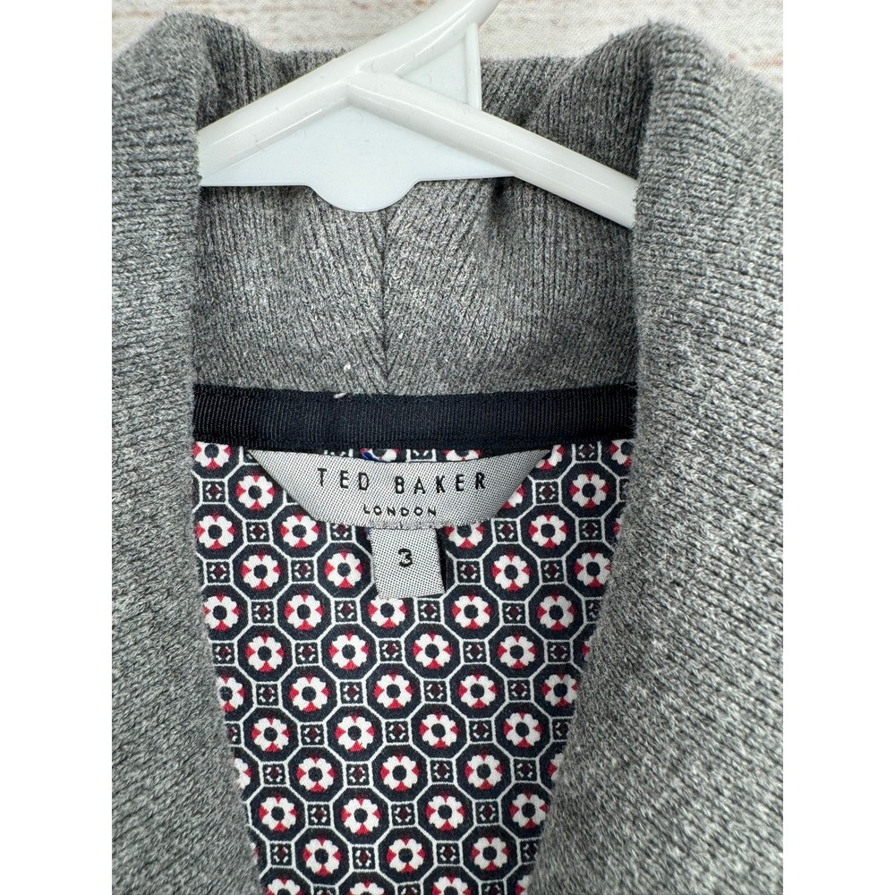 Ted Baker Berden Cardigan Men 3 Grey Shawl Collar Button Knit TA4M GB85 - Picture 5 of 9